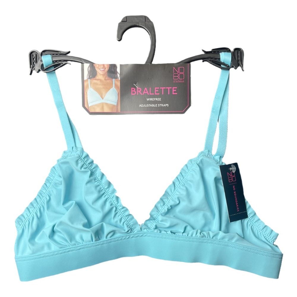NWT No Boundaries Freecut Ruffle Bralette Turquoise Small